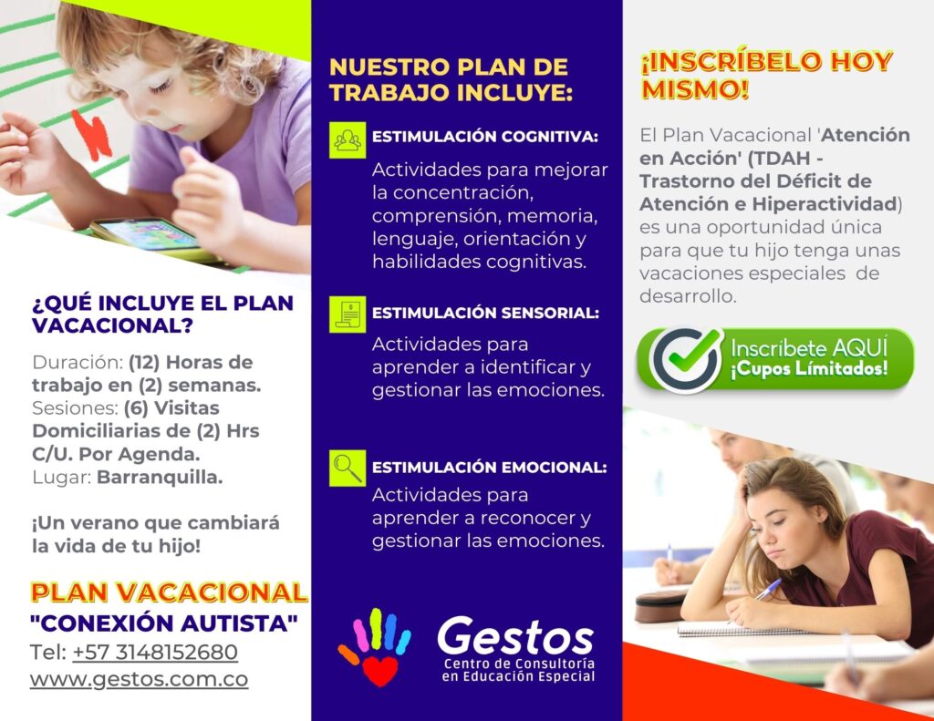 Plan Vacacional "Atención en Acción" (TDAH - Trastorno del Déficit de Atención e Hiperactividad)